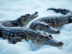 Curiosidades del invierno: los caimanes se congelan con el hielo Curiosidades del invierno: los caimanes se congelan con el hielo